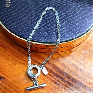 Coach Open Circle Double Strand Silver Bracelet